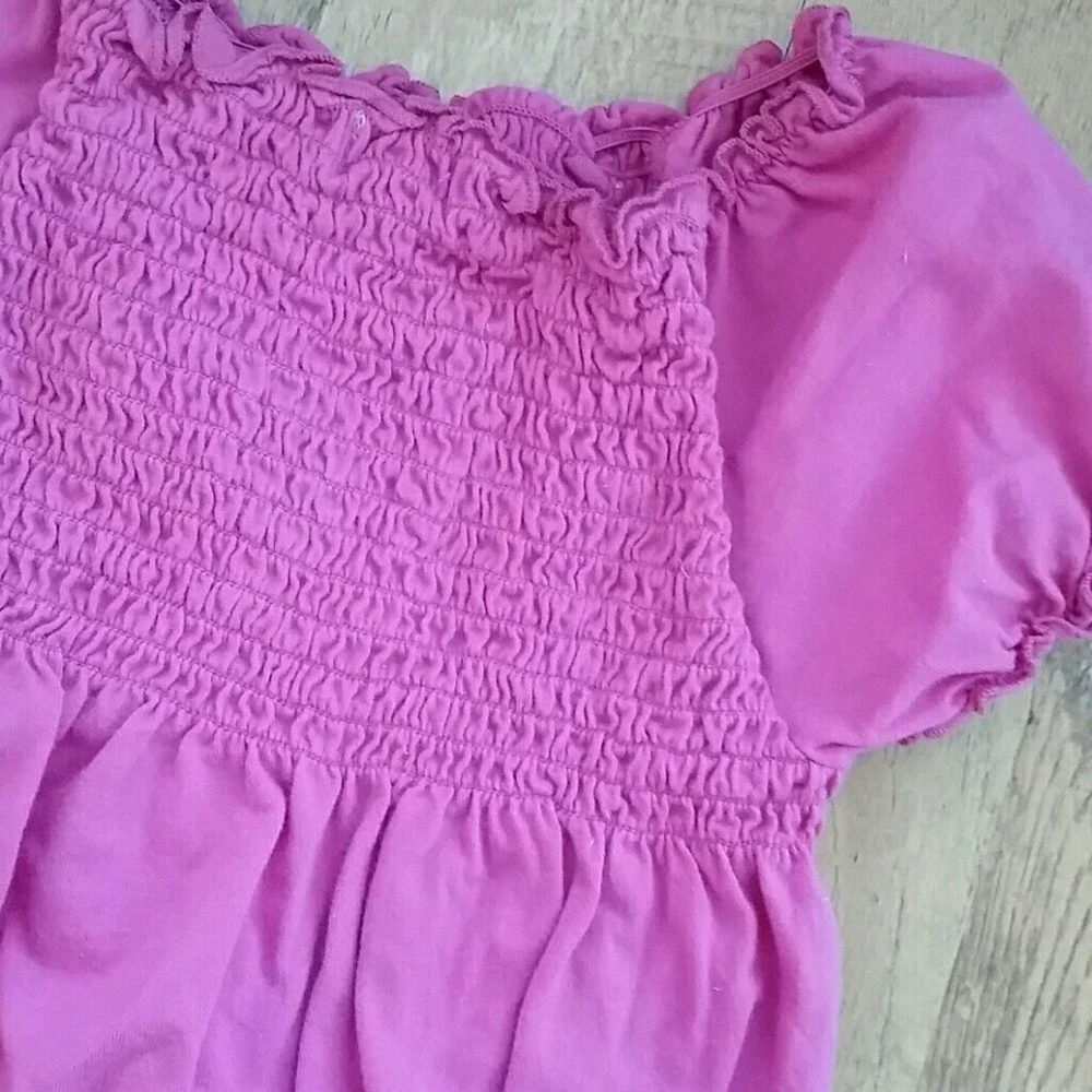 Childrens Place Girls‎ Pink Boho Belted Short Sleeve Shirt Size 7-8